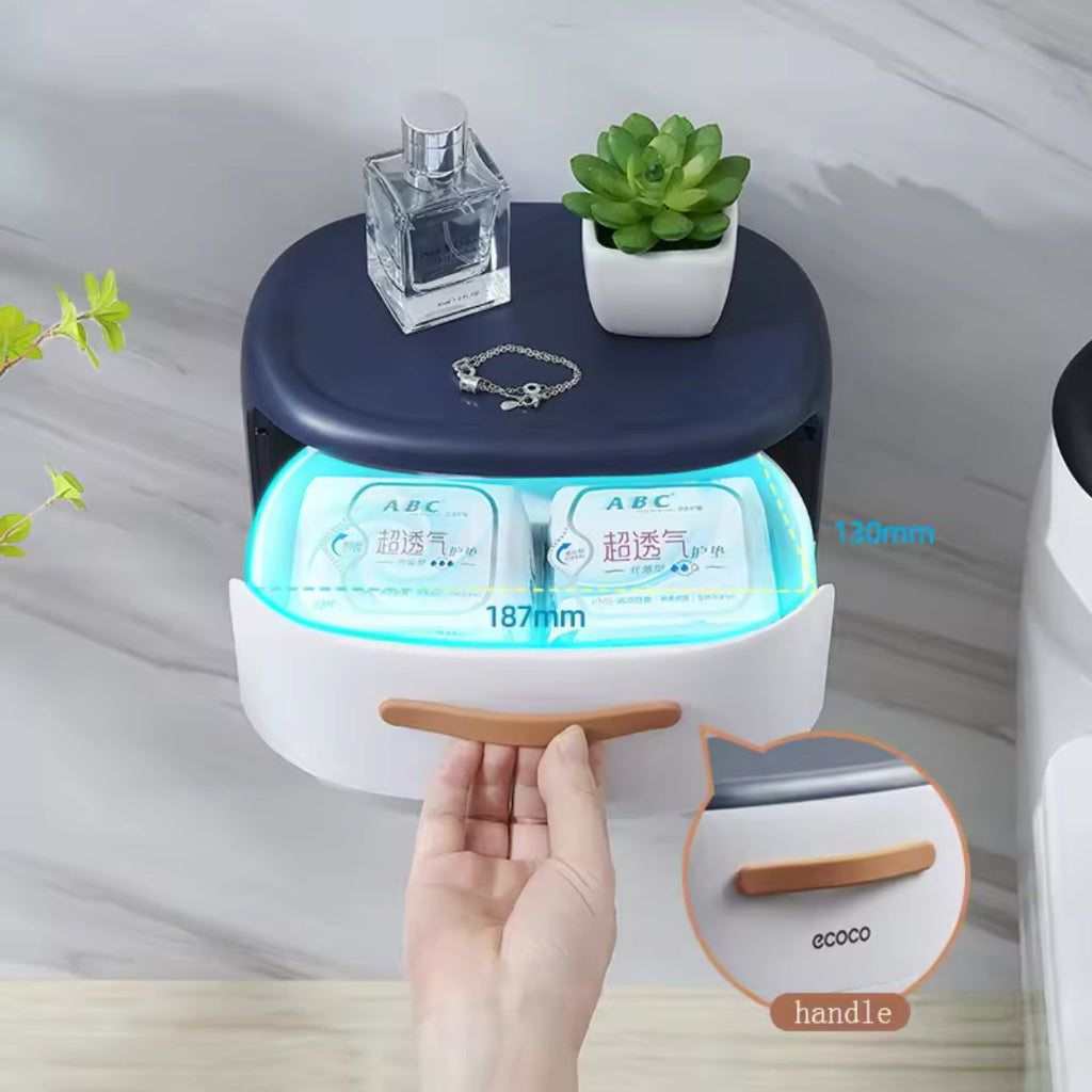 حامل ورق التواليت مزدوج الطبقة من إيكوكو - صندوق تخزين مناديل مقاوم للماء