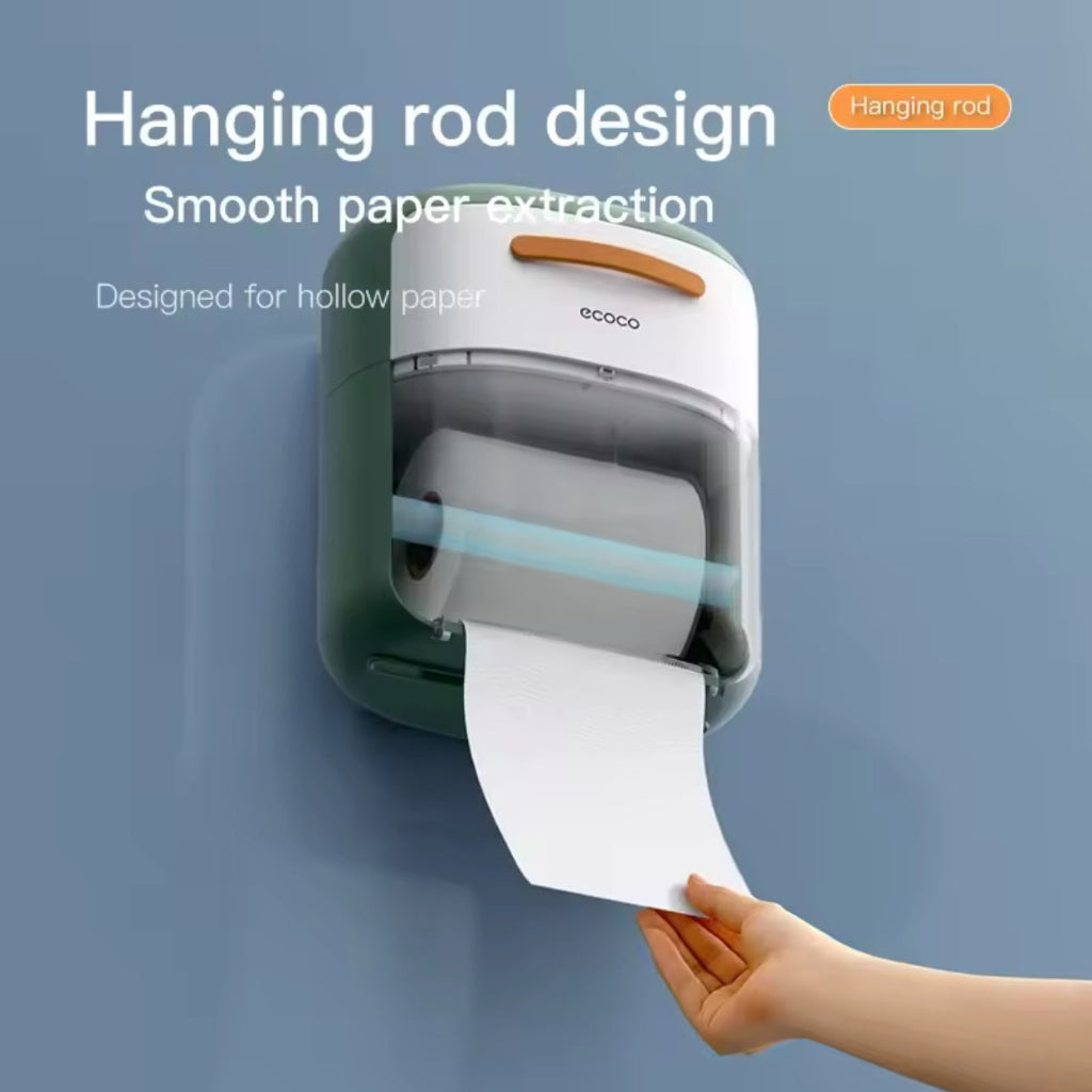 حامل ورق التواليت مزدوج الطبقة من إيكوكو - صندوق تخزين مناديل مقاوم للماء