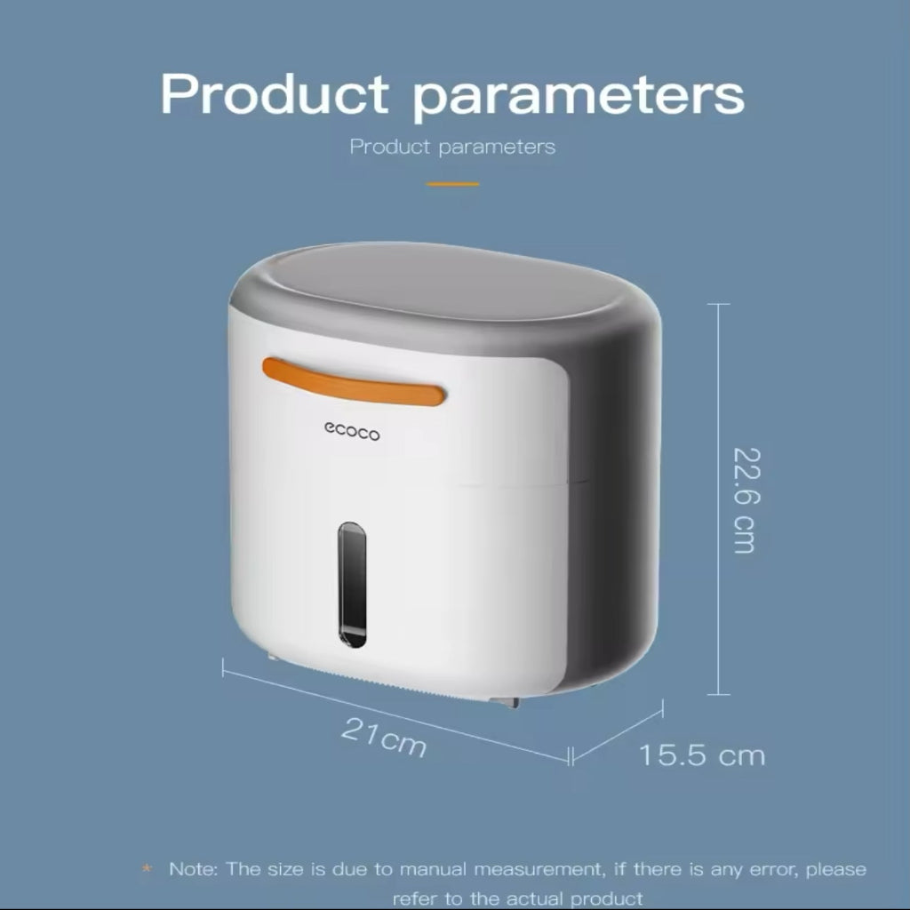 حامل ورق التواليت مزدوج الطبقة من إيكوكو - صندوق تخزين مناديل مقاوم للماء