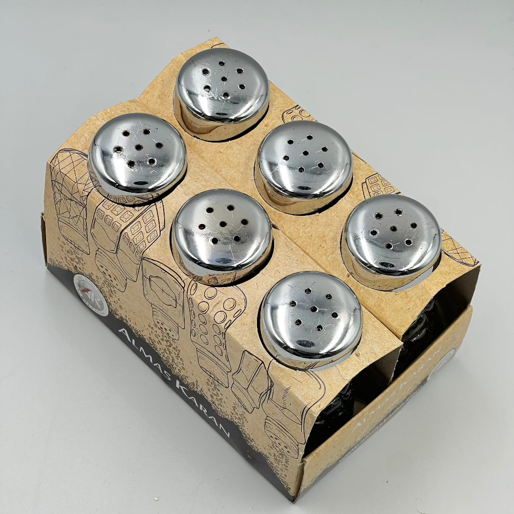 مجموعة هزازات ملح وفلفل زجاجية مكونة من 6 قطع، زجاجات توابل كلاسيكية مناسبة لطاولة الطعام والمطبخ والمطعم