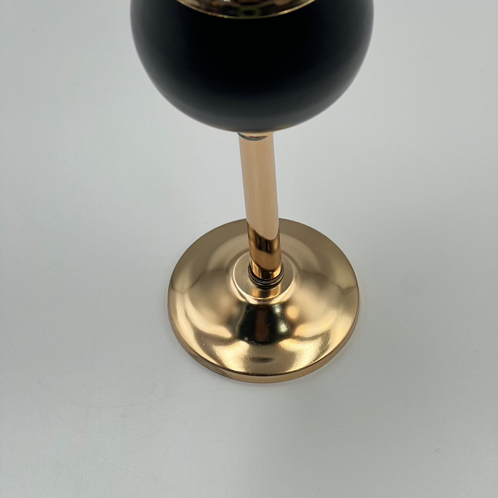 Glass Candlestick with Aluminum Alloy Base – Elegant Candle Holder