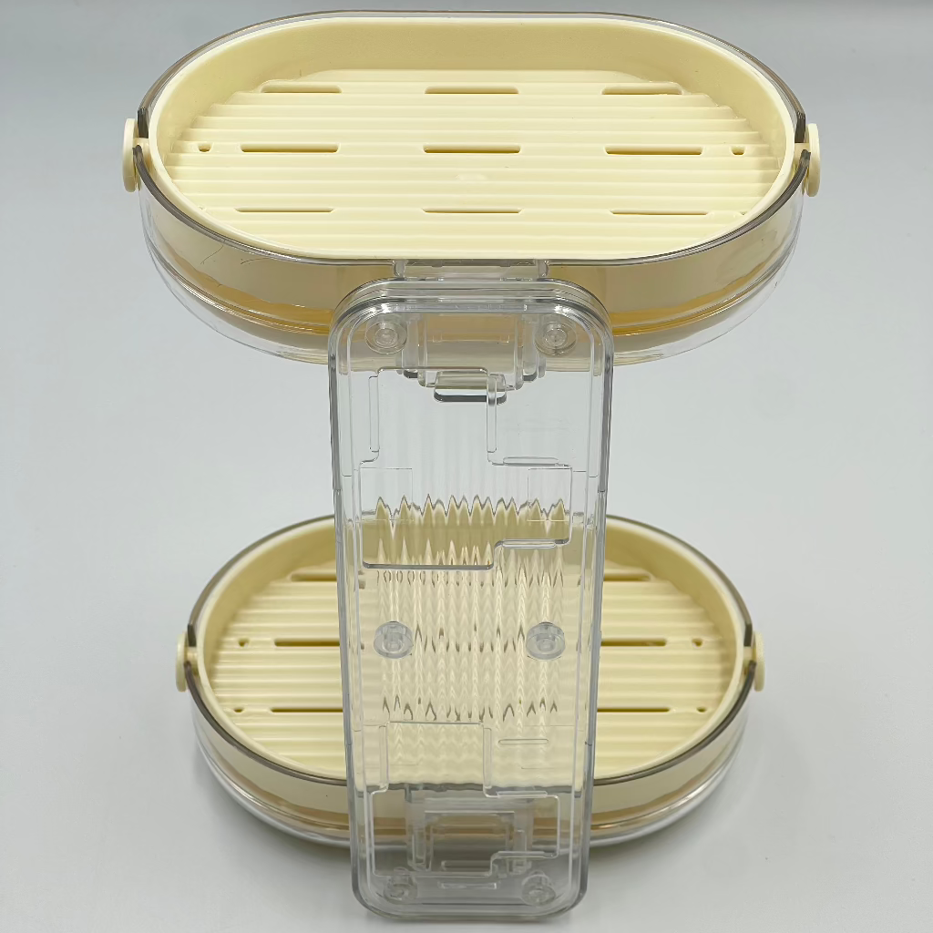 Dual-Layer Oval Soap Dish – Wall-Mounted Detachable Soap Holder with Drainage Design