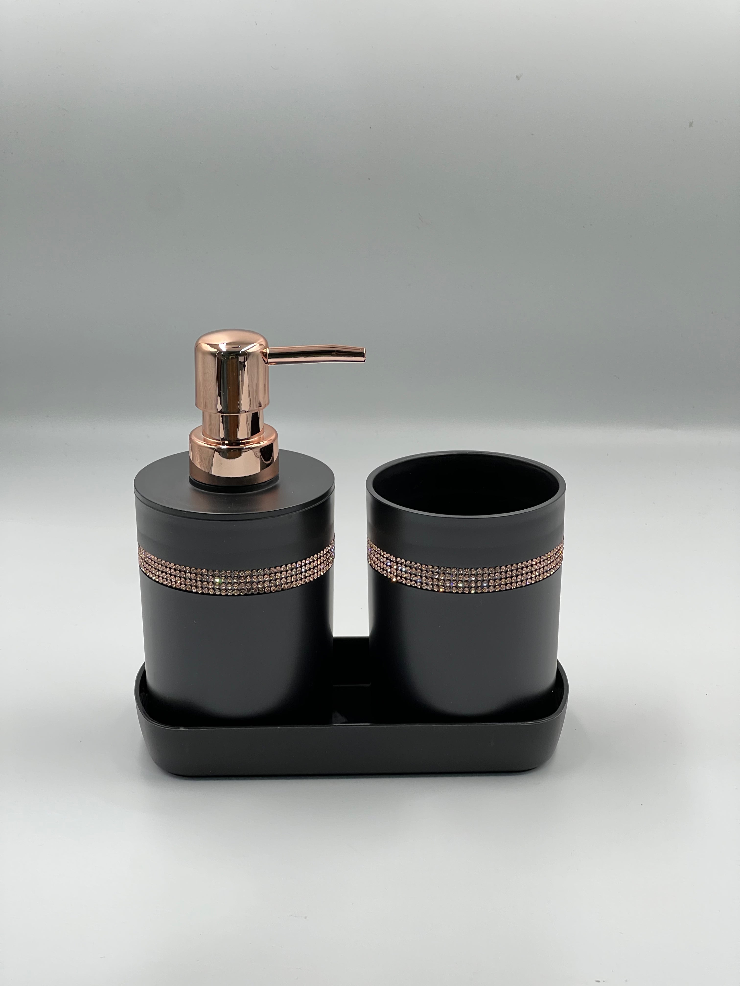 1 set of 3pcs bathroom toiletry set including a lotion bottle holder, toothbrush cup, and tray