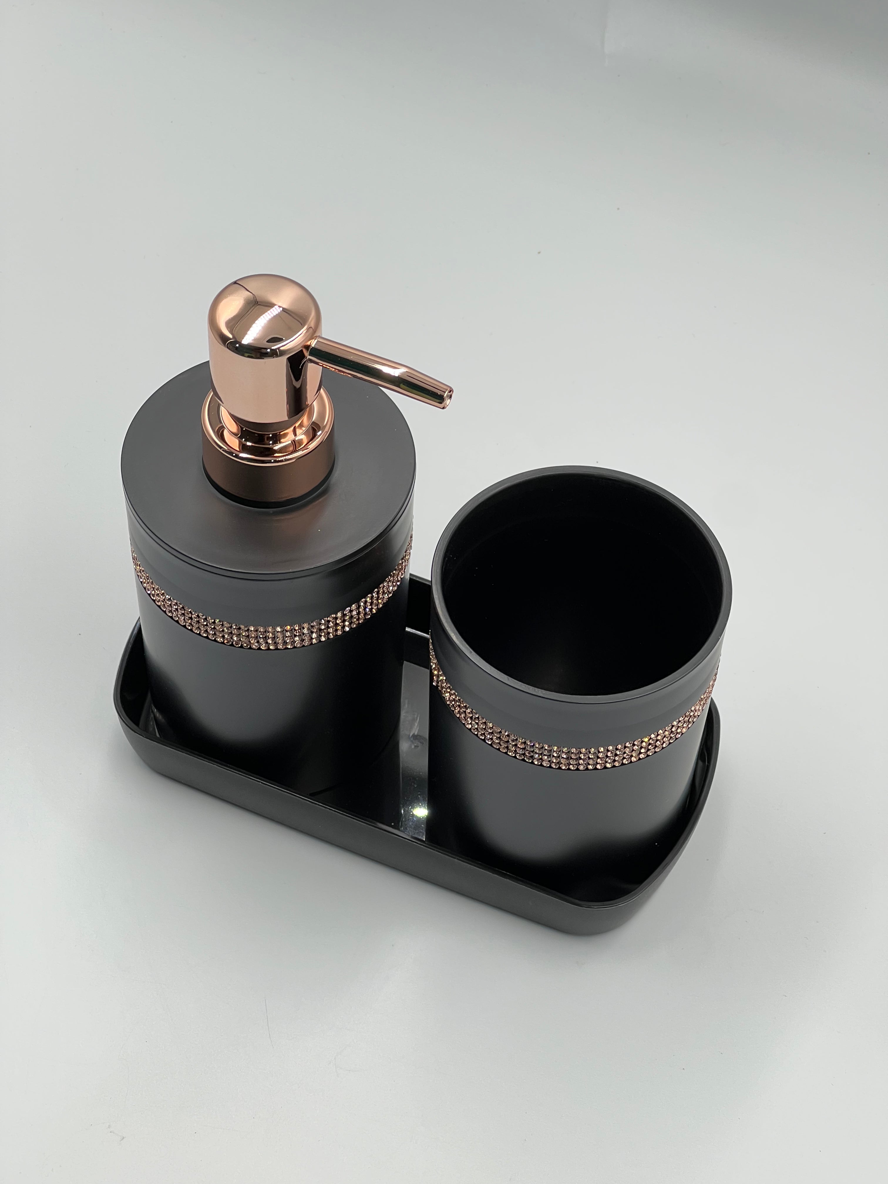 1 set of 3pcs bathroom toiletry set including a lotion bottle holder, toothbrush cup, and tray