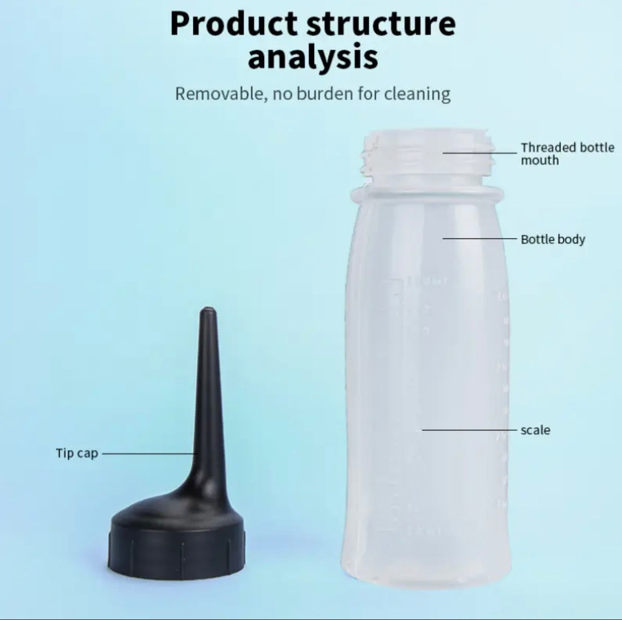 زجاجة صبغ الشعر - أداة ضغط بلاستيكية لصالونات التجميل مع طرف دقيق