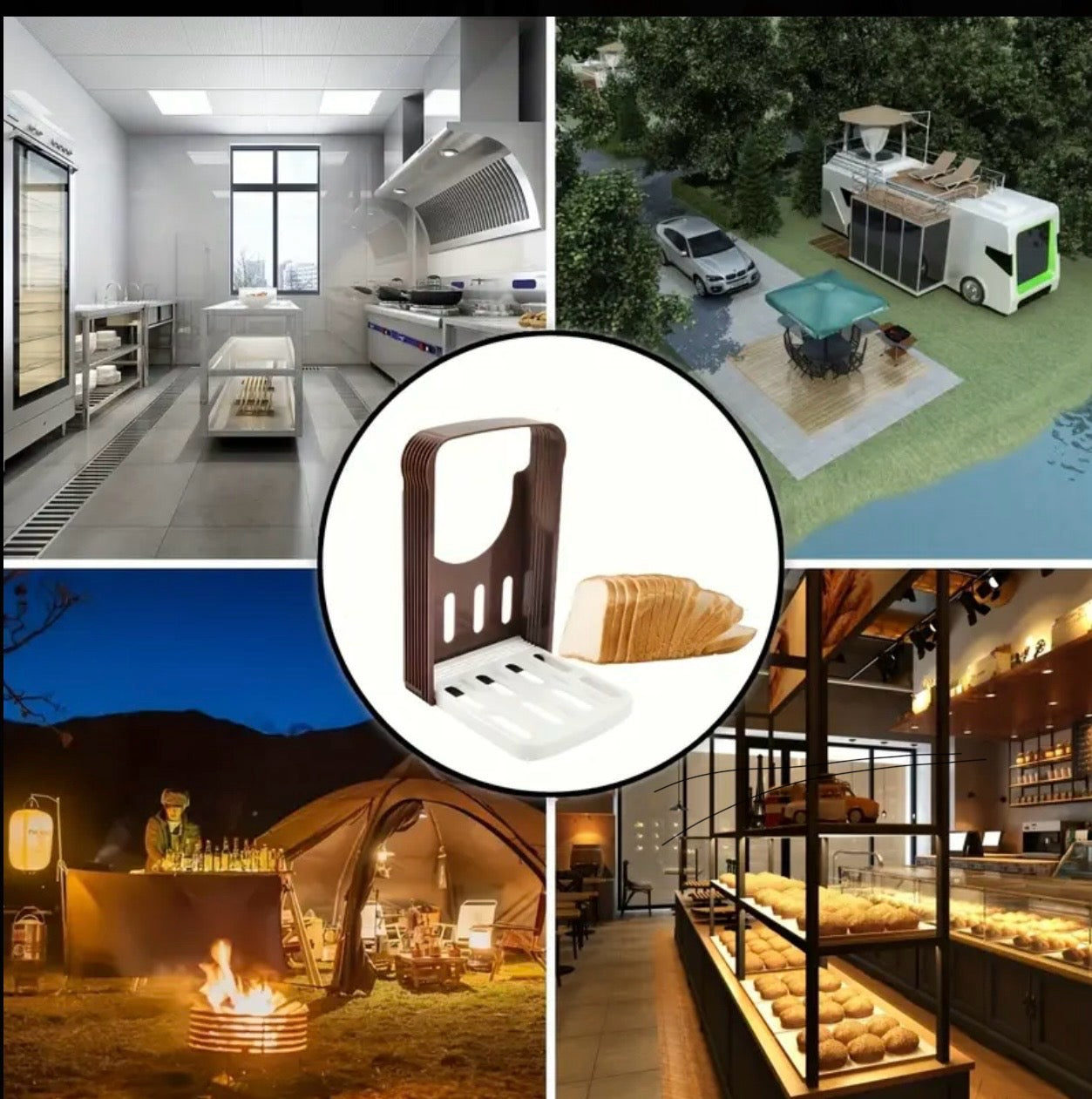 Adjustable Plastic Bread Slicer Guide – Toast Cutter Stand for Even Slices