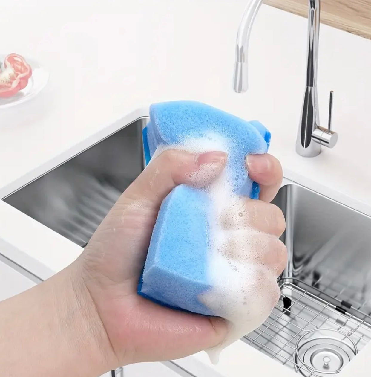 10-Piece Colorful I-Shaped Cleaning Sponges – Double-Sided Dishwashing & Household Cleaning Tools