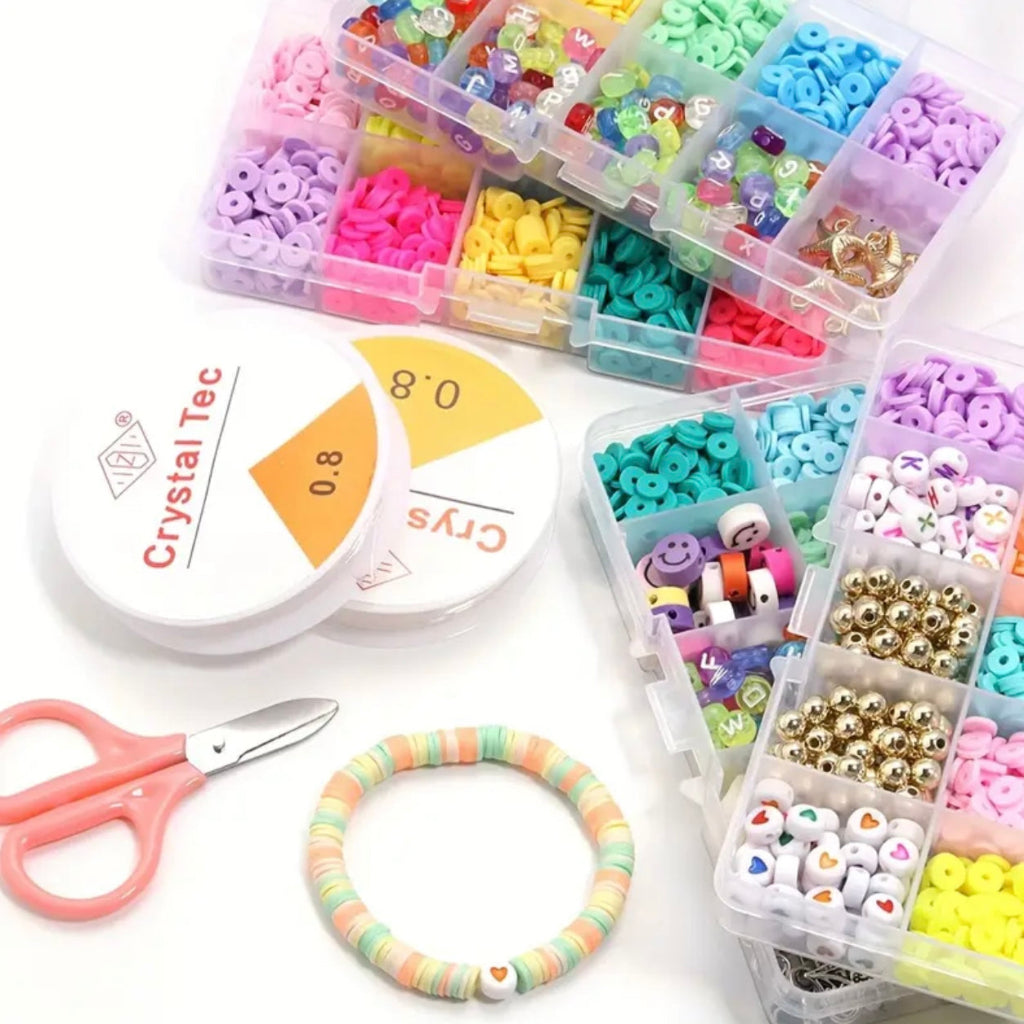 DIY Soft Clay Acrylic Letter Necklace And Bracelet Jewelry Making Bead Accessories.