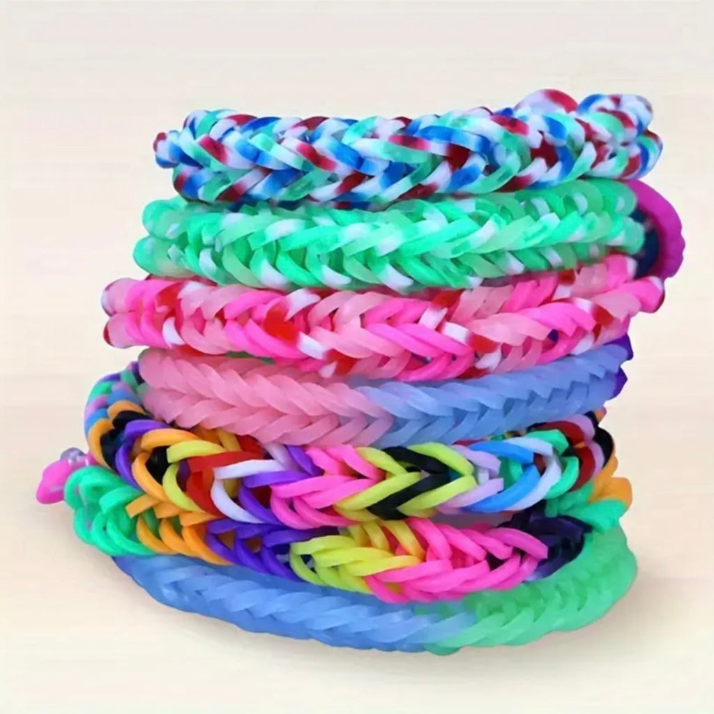 DIY Rubber Band Bracelet Making Kit Compartment Box with Colorful Bands for Crafting, Jewelry Accessories & Gifts
