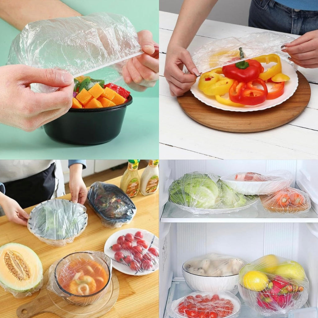 180 pcs One box Flexible Clear PE Lid - Reusable, Stretchable Kitchen Film for Food Storage, Bowls, Containers - Odorless, Dustproof, Multi-Purpose Cover for Preserving Freshness - Food Storage Solution|Transparent Kitchen Cover Stretchable Material