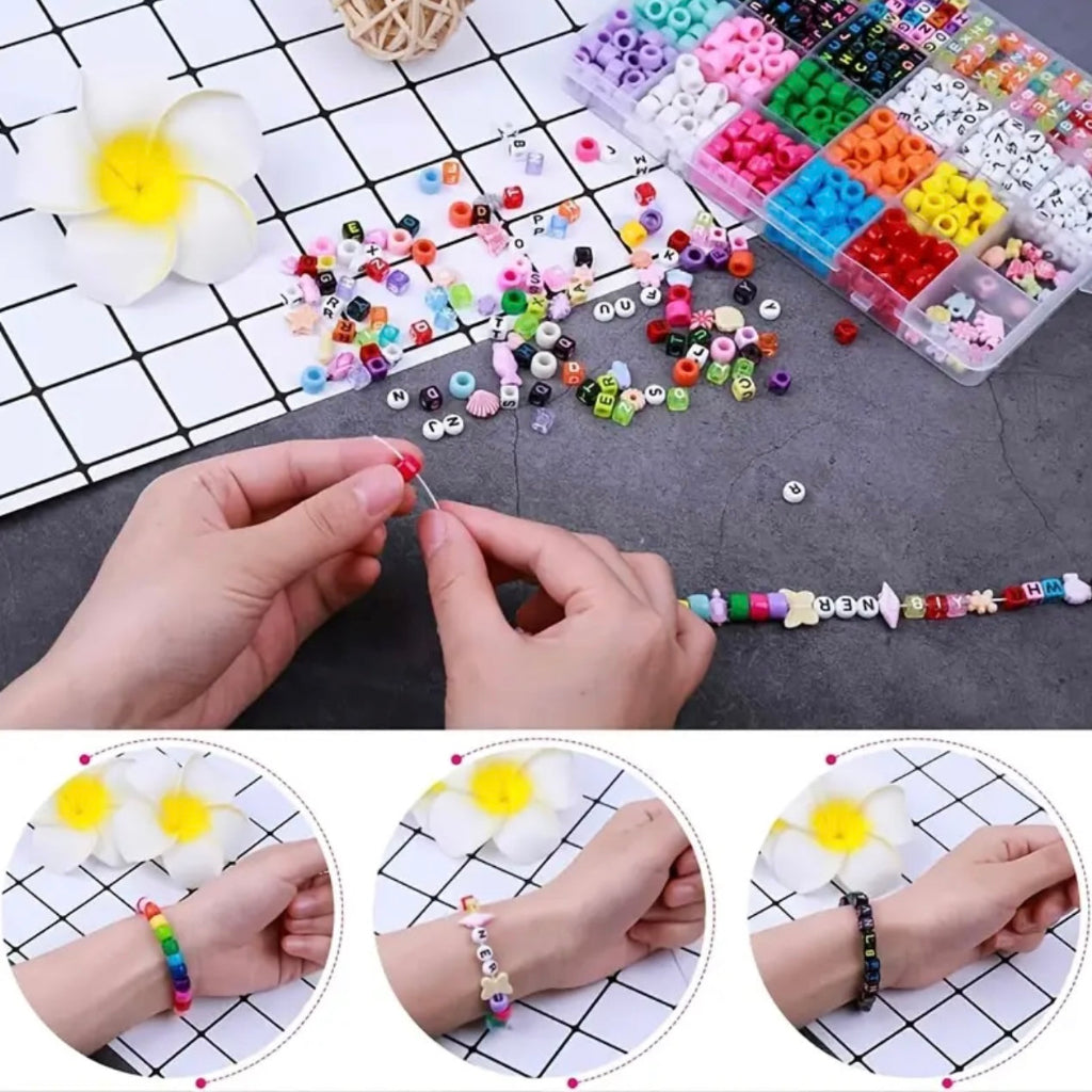 DIY Soft Clay Acrylic Letter Necklace And Bracelet Jewelry Making Bead Accessories.