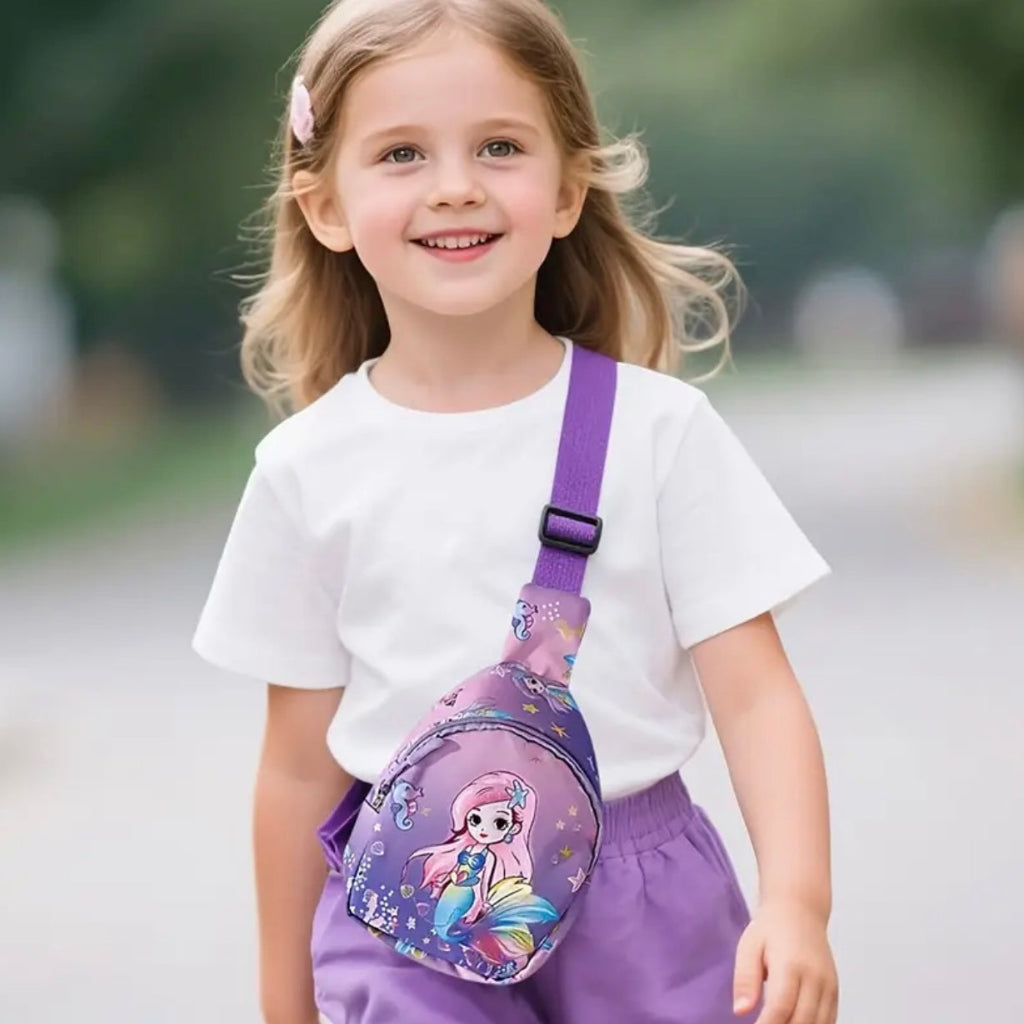 Kids Crossbody Bag,Size 18 cm in height and 13 cm in width,Backpacker purse with Adjustable Strap, School Accessory, Cartoon style