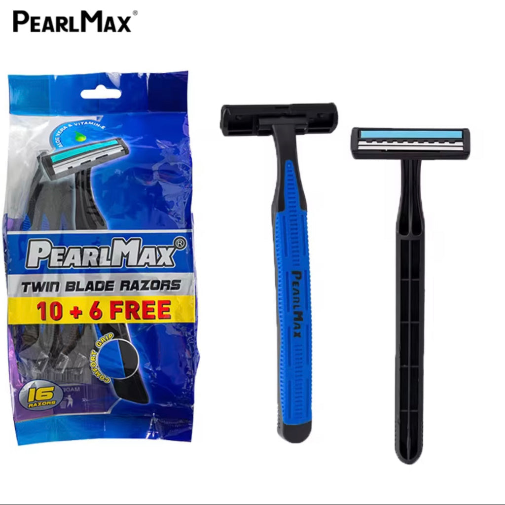 16 pcs Set PearlMax Shaving razor Rubber Disposable Razor Twin Blade for Men Shaving