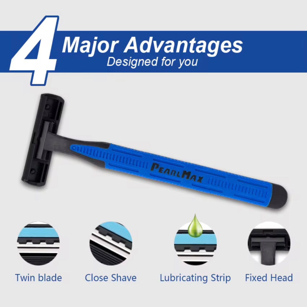16 pcs Set PearlMax Shaving razor Rubber Disposable Razor Twin Blade for Men Shaving