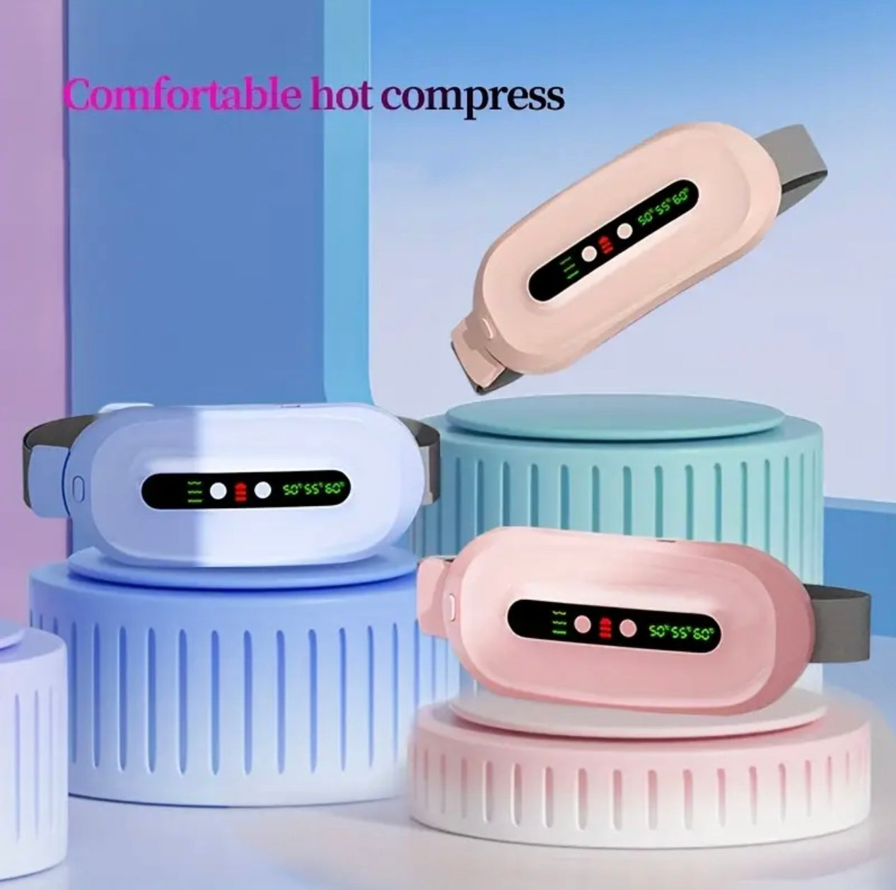 Menstrual Heating Pad – Cordless Electric Waist Belt with Heat & Vibration