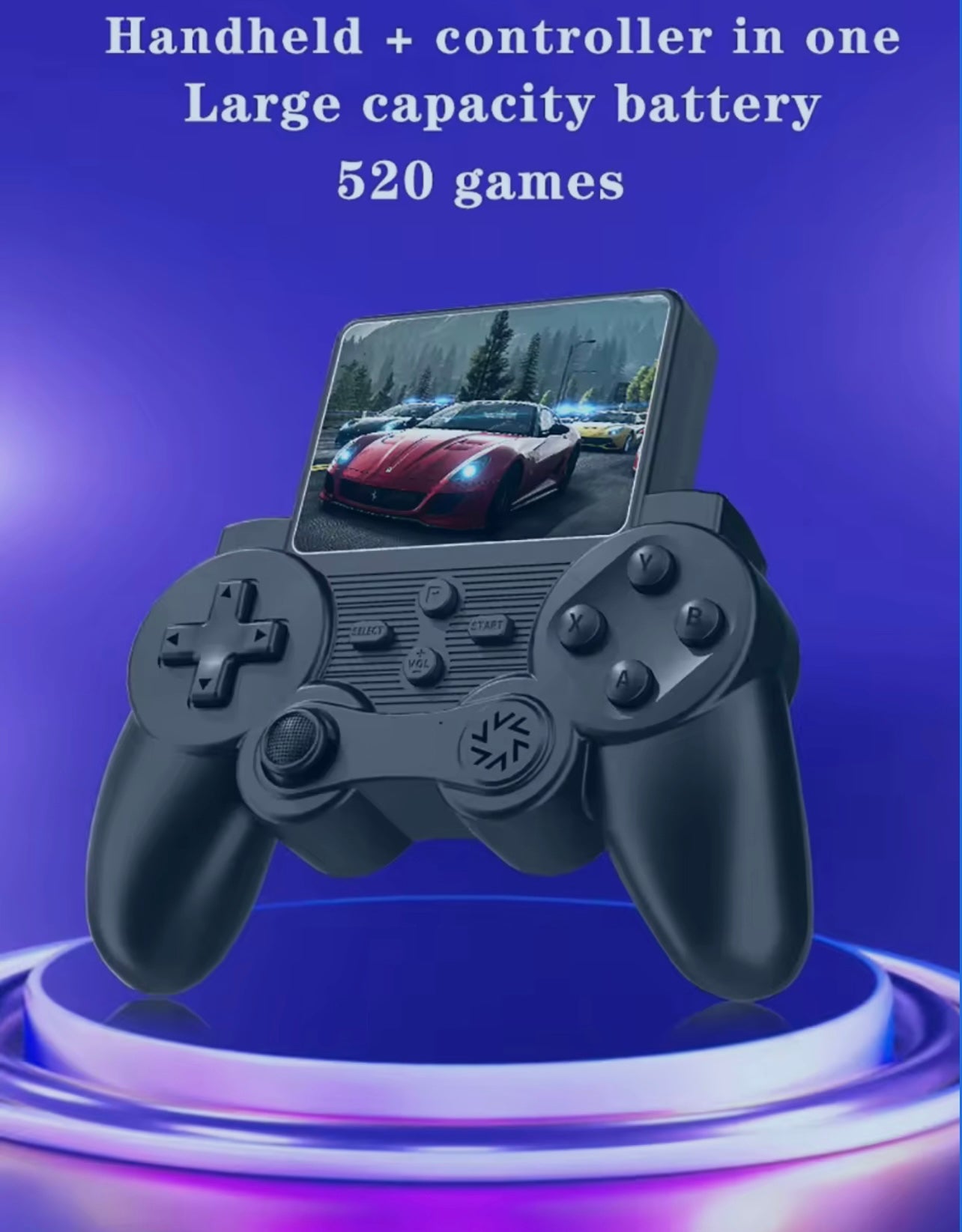 وحدة تحكم ألعاب محمولة باليد S Q2O – شاشة 2.4 بوصة مع 520 لعبة