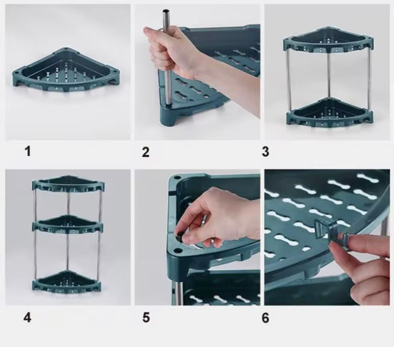 أرفف مطبخ بلاستيكية متعددة الوظائف مكونة من 4 طبقات - رف تخزين حديث وبسيط