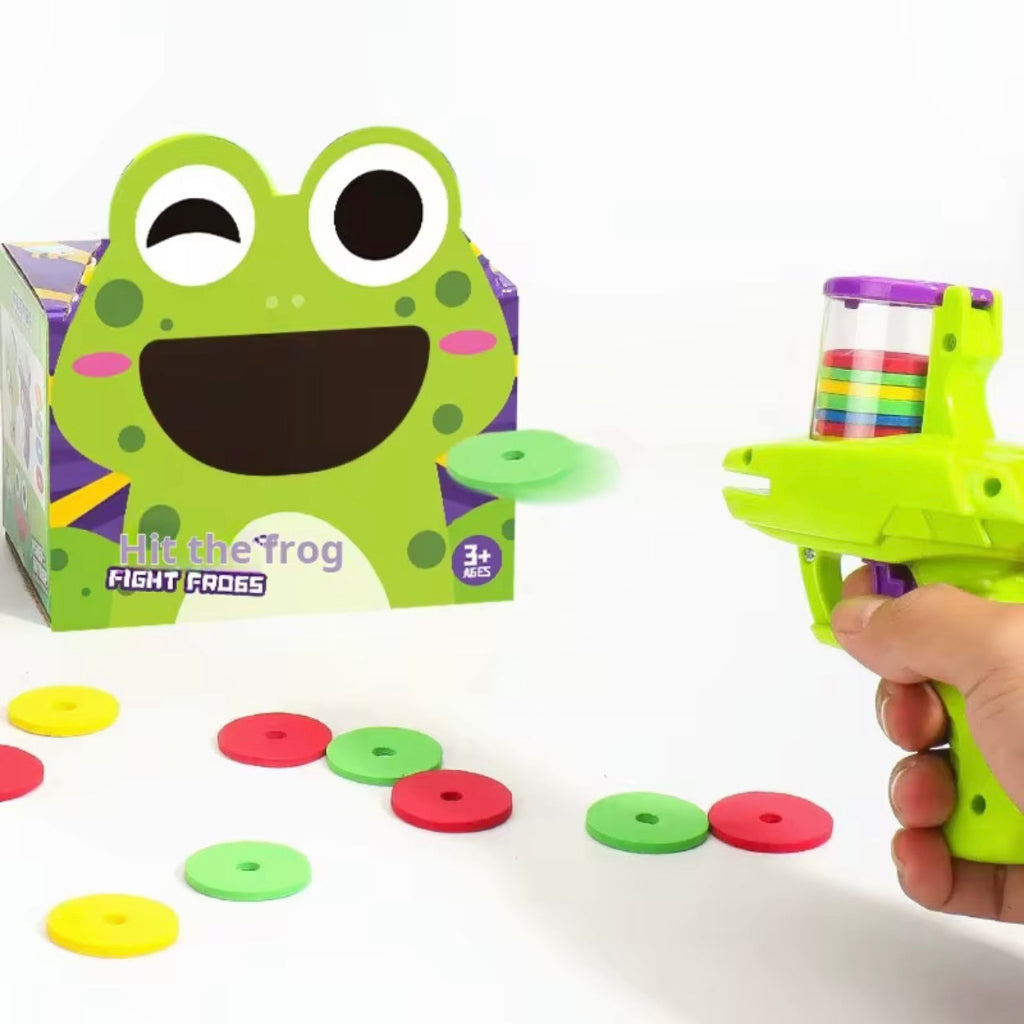 لعبة قاذف الصحن الطائر الملونة المكونة من قطعتين - UFO Blaster للأطفال