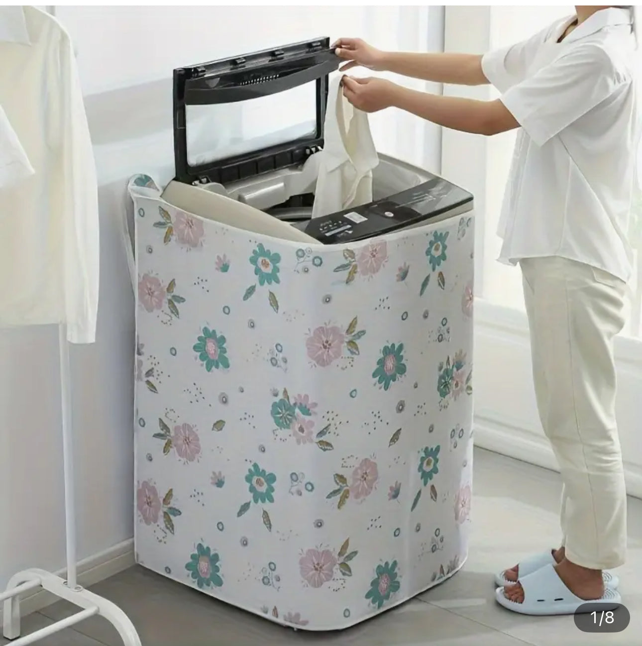 Stylish Floral & Geometric Washing Machine Cover – Durable Dust & Fade-Resistant Shield