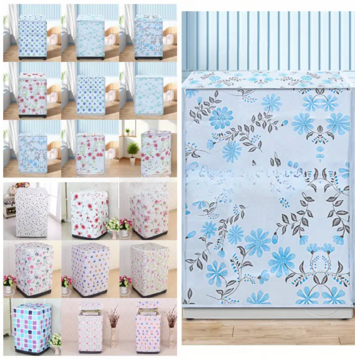 Stylish Floral & Geometric Washing Machine Cover – Durable Dust & Fade-Resistant Shield
