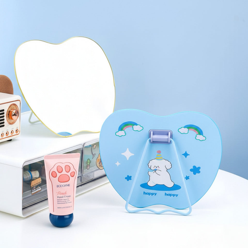 Cute Apple-Shaped Makeup Mirror – Portable & Foldable Beauty Mirror