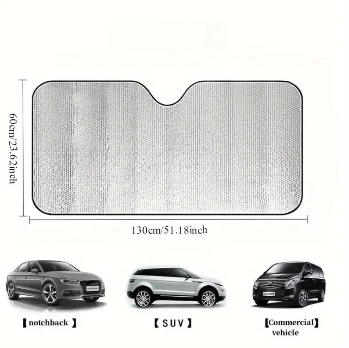 Double-Sided Bubble Aluminum Foil Car Sunshade – Heat & UV Protection