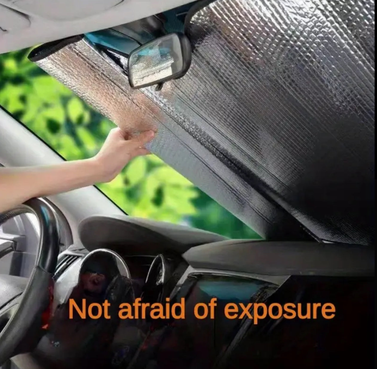 Double-Sided Bubble Aluminum Foil Car Sunshade – Heat & UV Protection