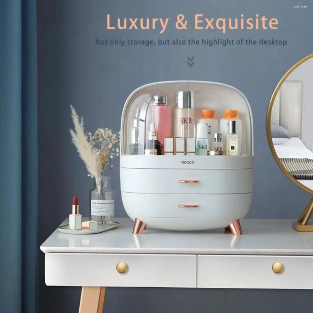 Ecoco Large-Capacity Cosmetic Storage Box – Dustproof & Waterproof Makeup Organizer