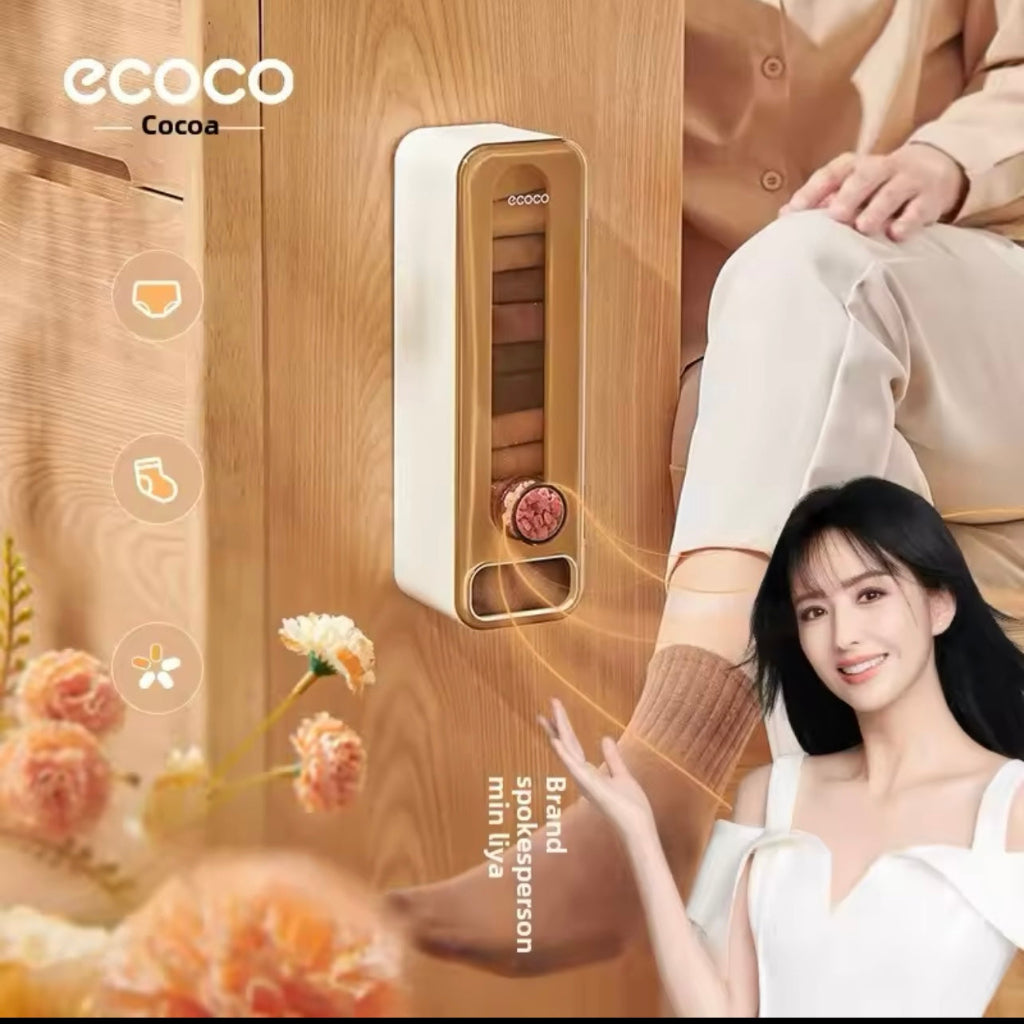 Ecoco Wall-Mounted Pull-Out Underwear & Sock Organizer β Multi-Functional Closet Storage