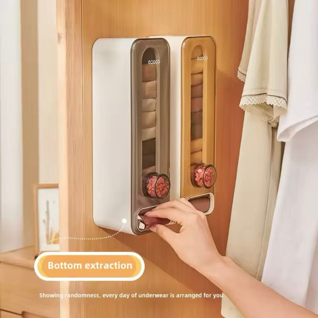 Ecoco Wall-Mounted Pull-Out Underwear & Sock Organizer – Multi-Functional Closet Storage