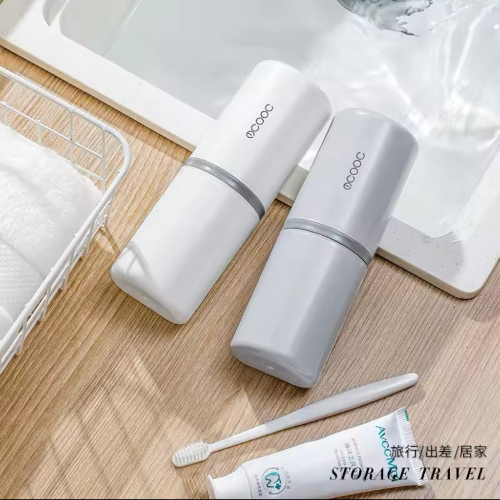 Ecoco Portable Travel Toothbrush Case β Large Capacity Wash Cup & Toothpaste Organizer