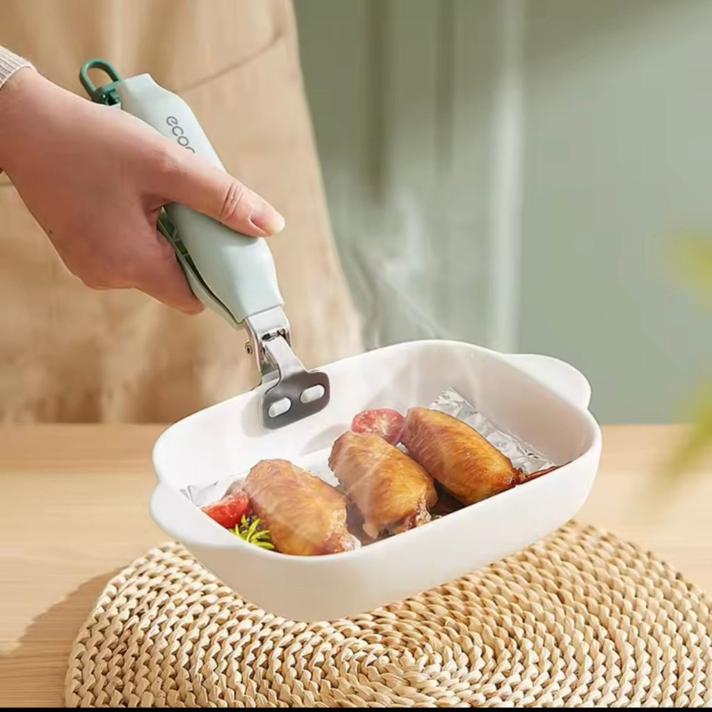 Ecoco Non-Slip Anti-Scalding Clip – Stainless Steel & Silicone Kitchen Bowl Gripper