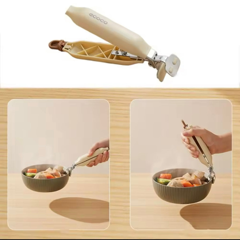 Ecoco Non-Slip Anti-Scalding Clip – Stainless Steel & Silicone Kitchen Bowl Gripper