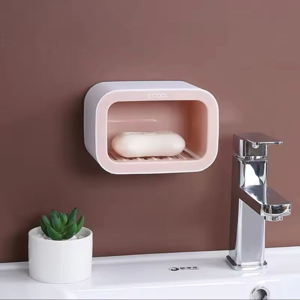 Ecoco Single-Layer Wall-Mounted Soap Dish β No Punching, No Nails, Suction Cup Storage