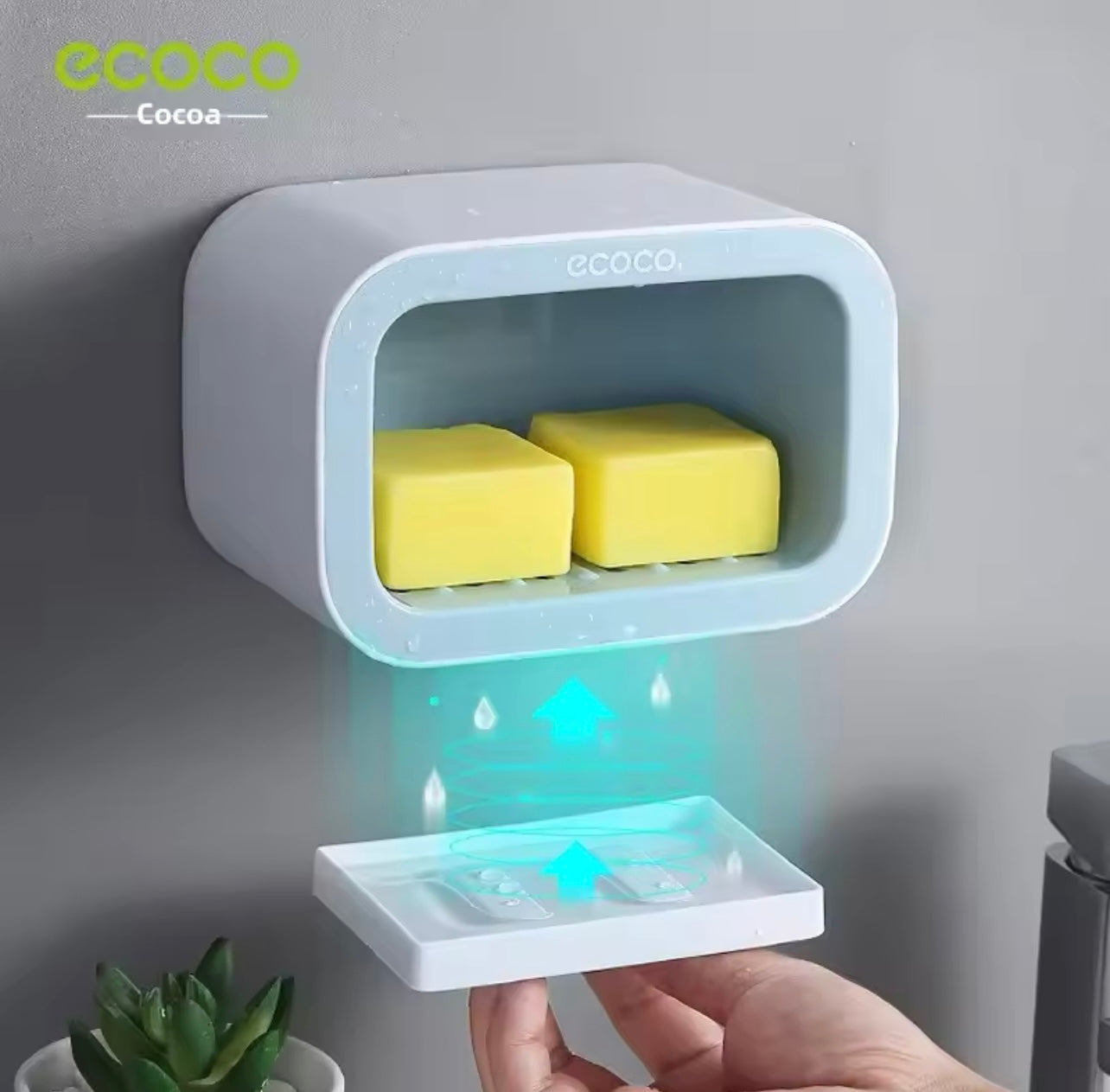 Ecoco Single-Layer Wall-Mounted Soap Dish – No Punching, No Nails, Suction Cup Storage
