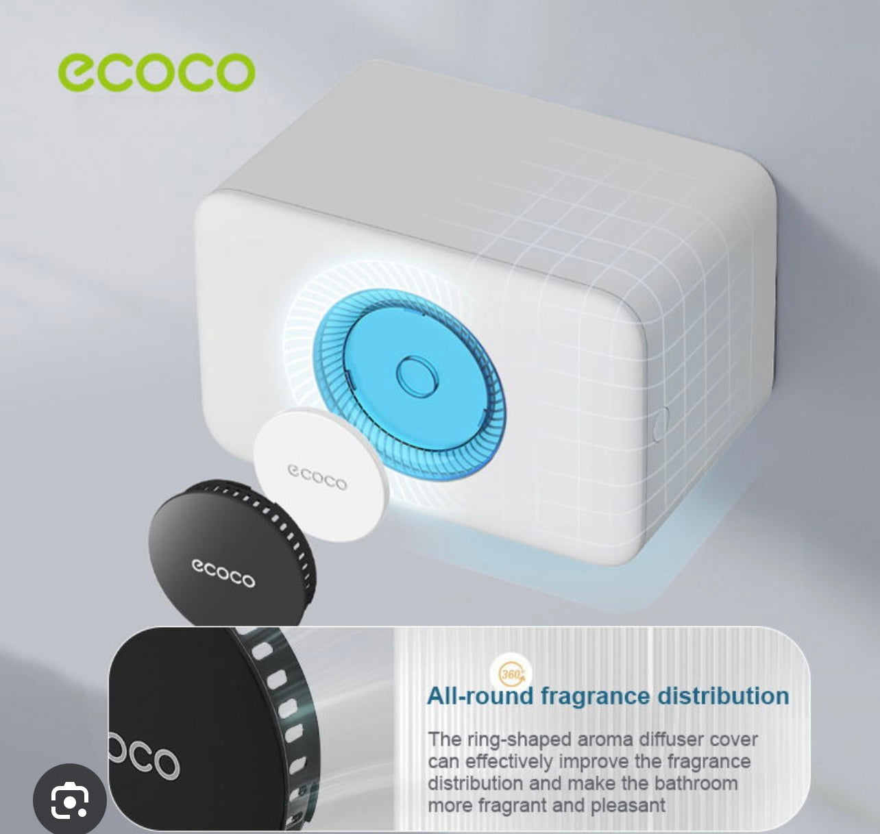ECOCO Aromatherapy Tissue Box (Single Layer) - Aromatherapy tissue box with wall sticker desk tissue organizer..