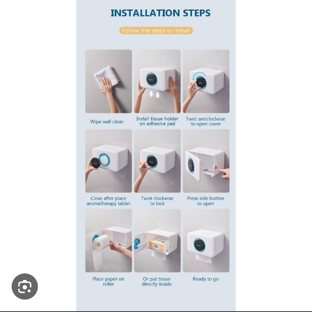 علبة مناديل إيكوكو العطرية (طبقة واحدة) – منظم مناديل مثبت على الحائط وسطح المكتب