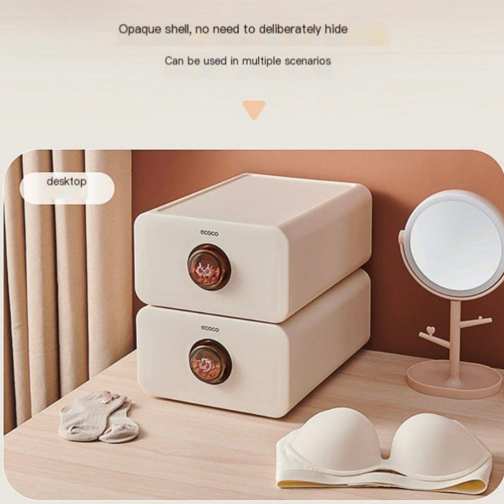 صندوق تخزين الملابس وحمالة الصدر المحمول من إيكوكو – منظم خزانة الملابس مع درج منفصل