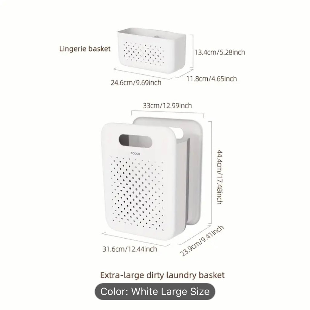 Ecoco Multi-Functional Foldable Laundry Basket with Side Pocket