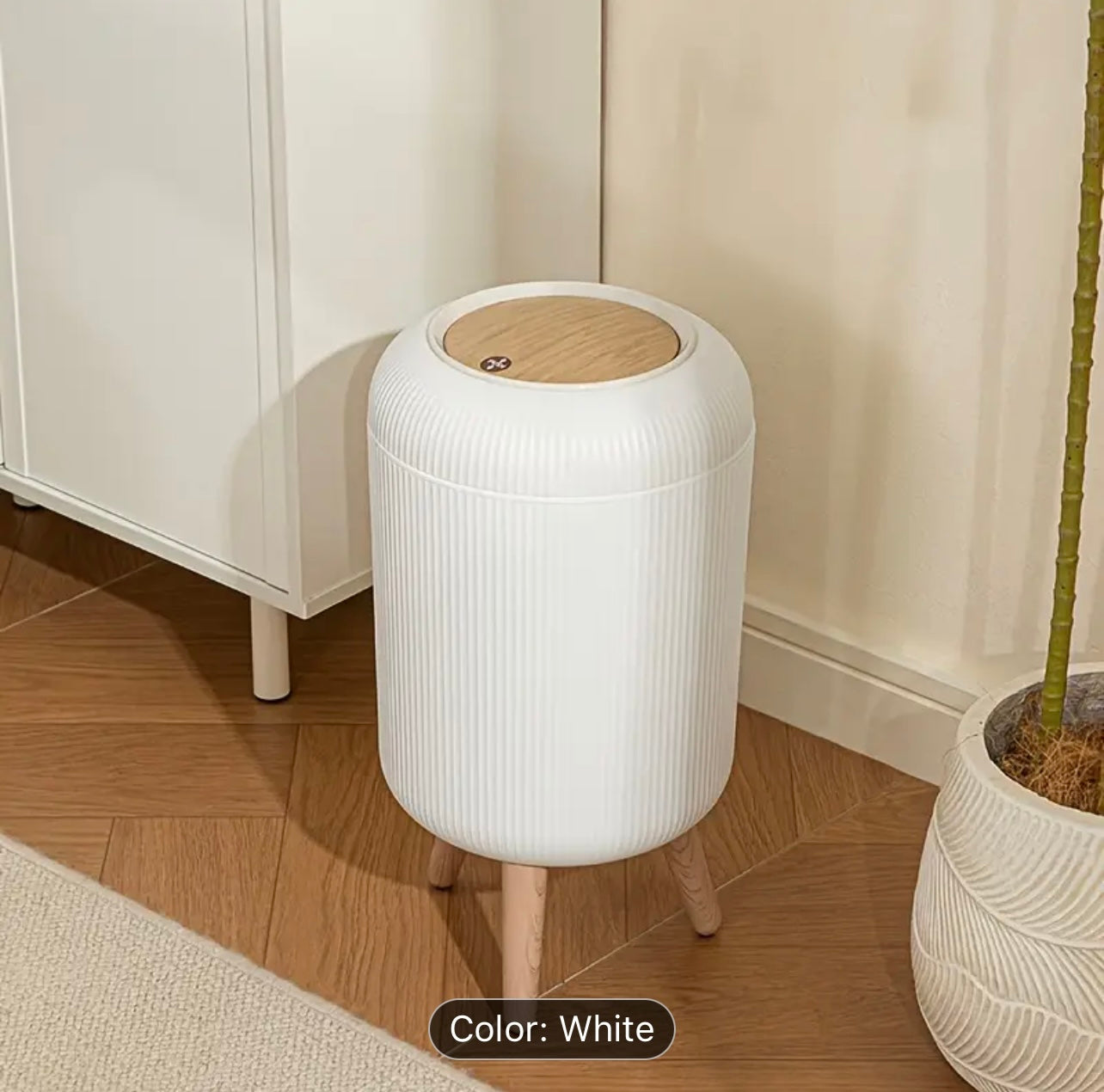 Large Capacity Press-Top Trash Can β Quiet-Close Lid, Household Dust Bin for Kitchen, Bathroom, Bedroom, and Office