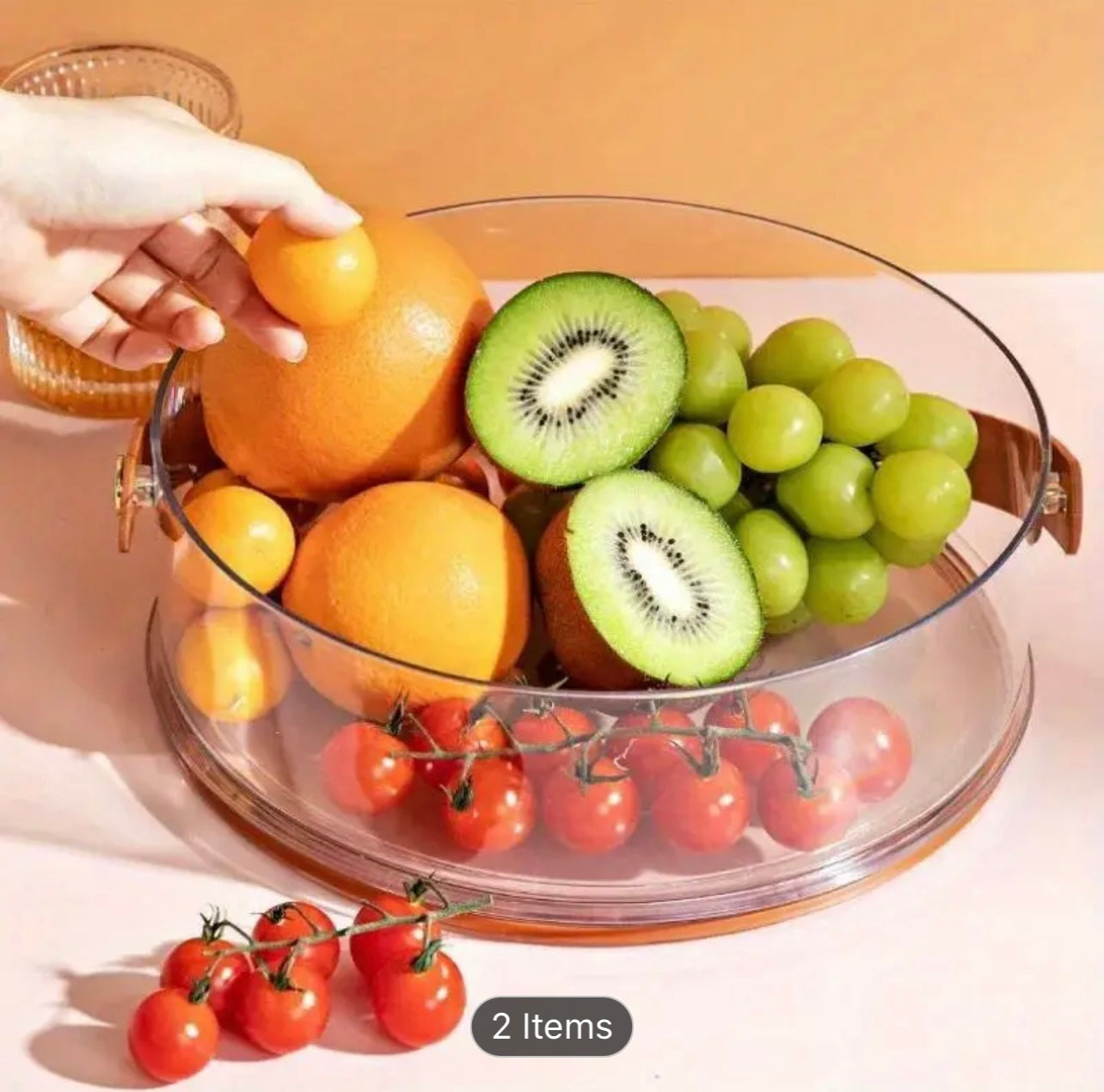 Transparent Snack & Candy Organizer Box with Faux Leather Handles – Portable Storage with Sealed Compartments