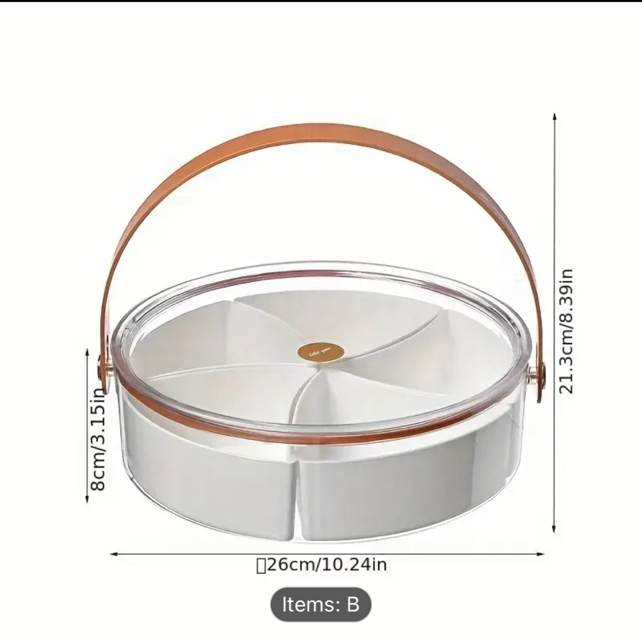 Transparent Snack & Candy Organizer Box with Faux Leather Handles – Portable Storage with Sealed Compartments