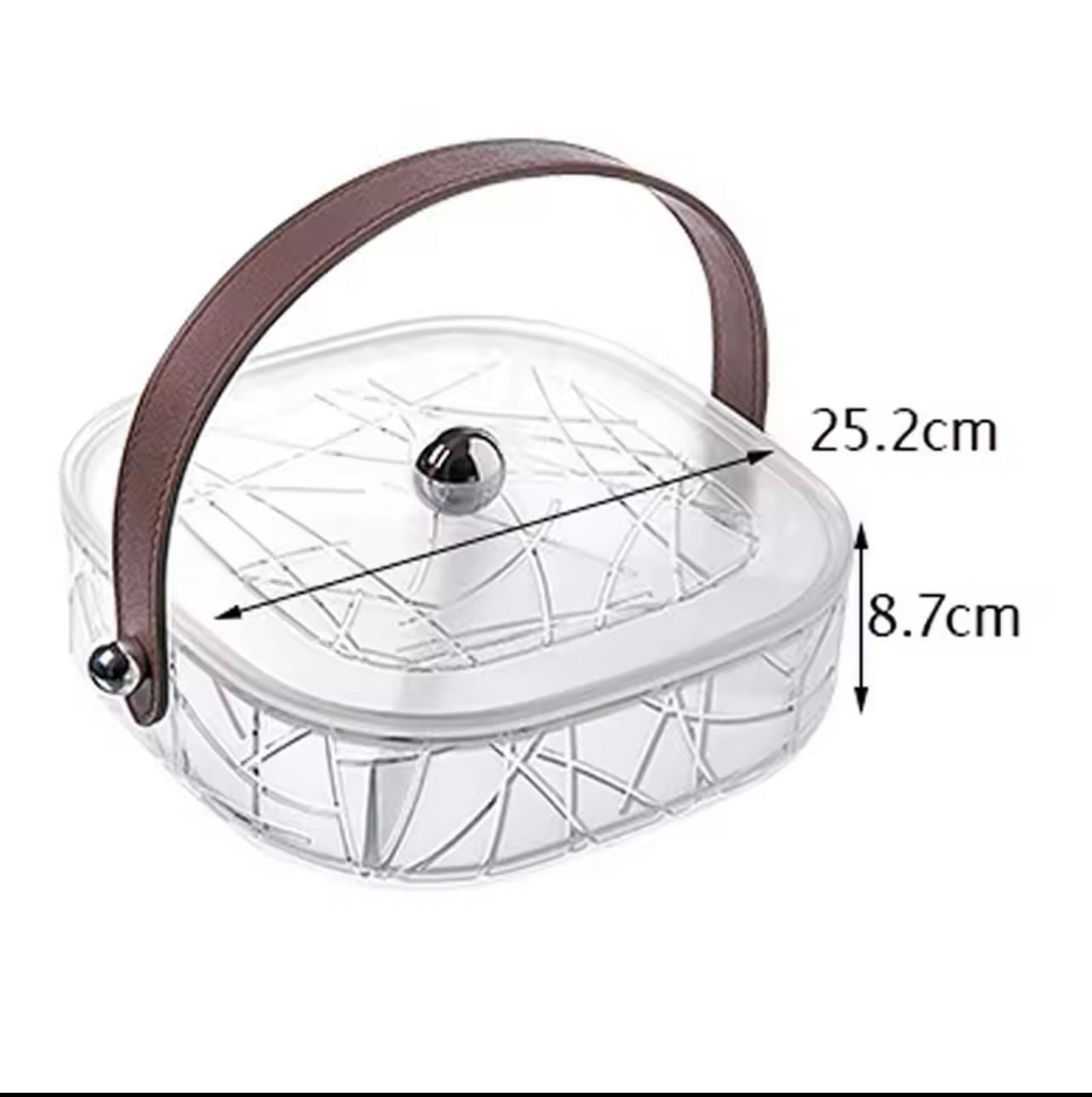 طبق تقديم الفواكه المجففة والوجبات الخفيفة مع مقبض - صينية مقبلات متعددة الأقسام