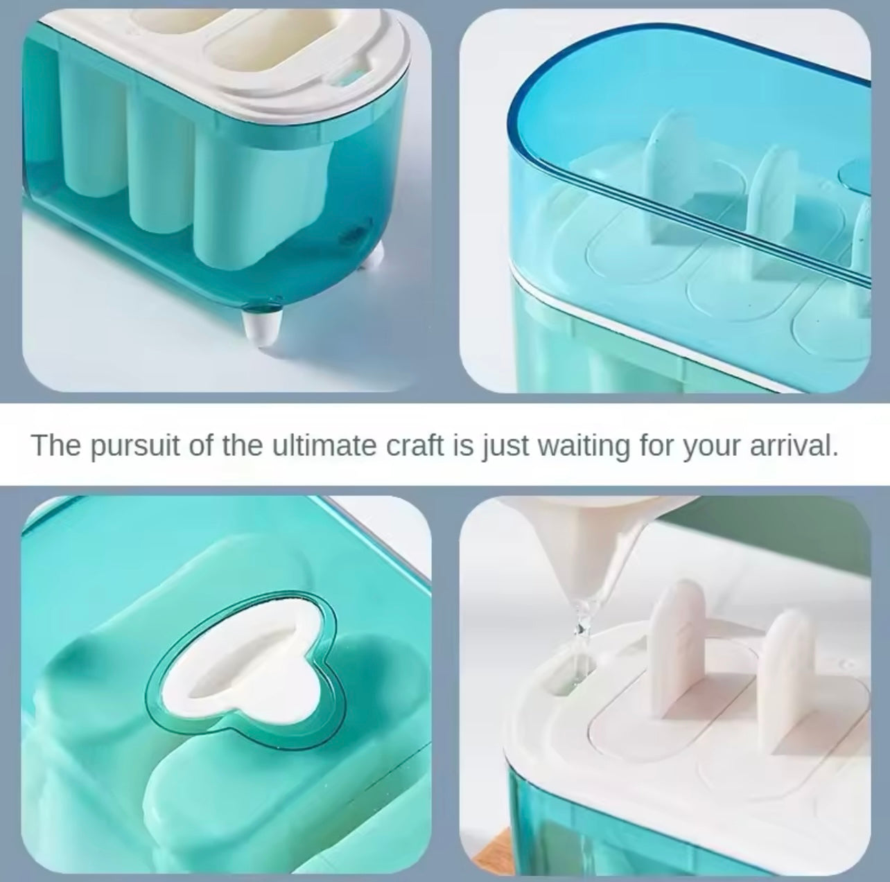 6-Grid Plastic Ice Cube Tray with Lid – Easy Release Ice Mold for Freezer