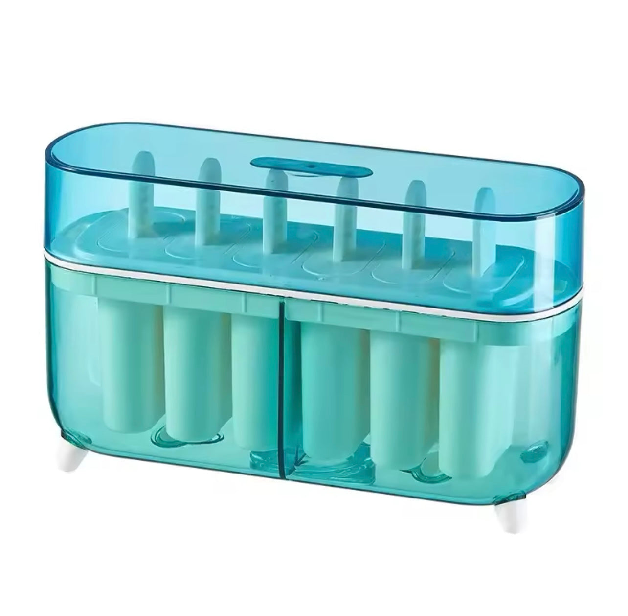 6-Grid Plastic Ice Cube Tray with Lid – Easy Release Ice Mold for Freezer