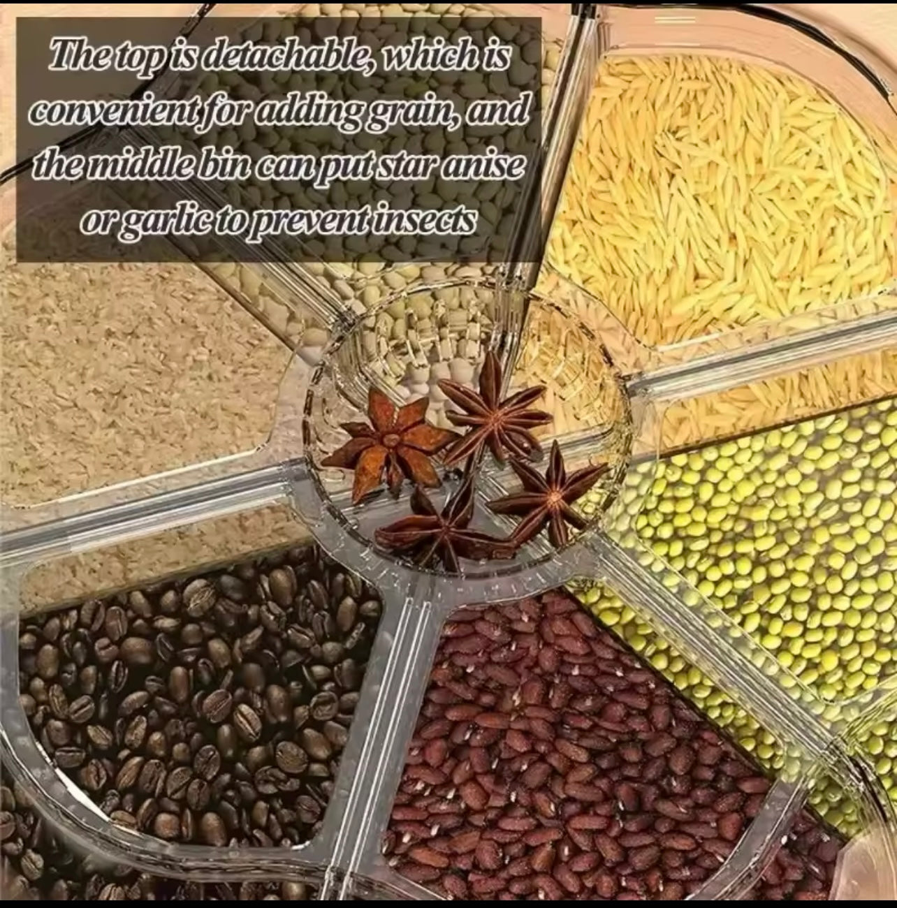 حاوية تخزين الحبوب الدوارة ذات السعة الكبيرة - صندوق أرز مقاوم للرطوبة والحشرات