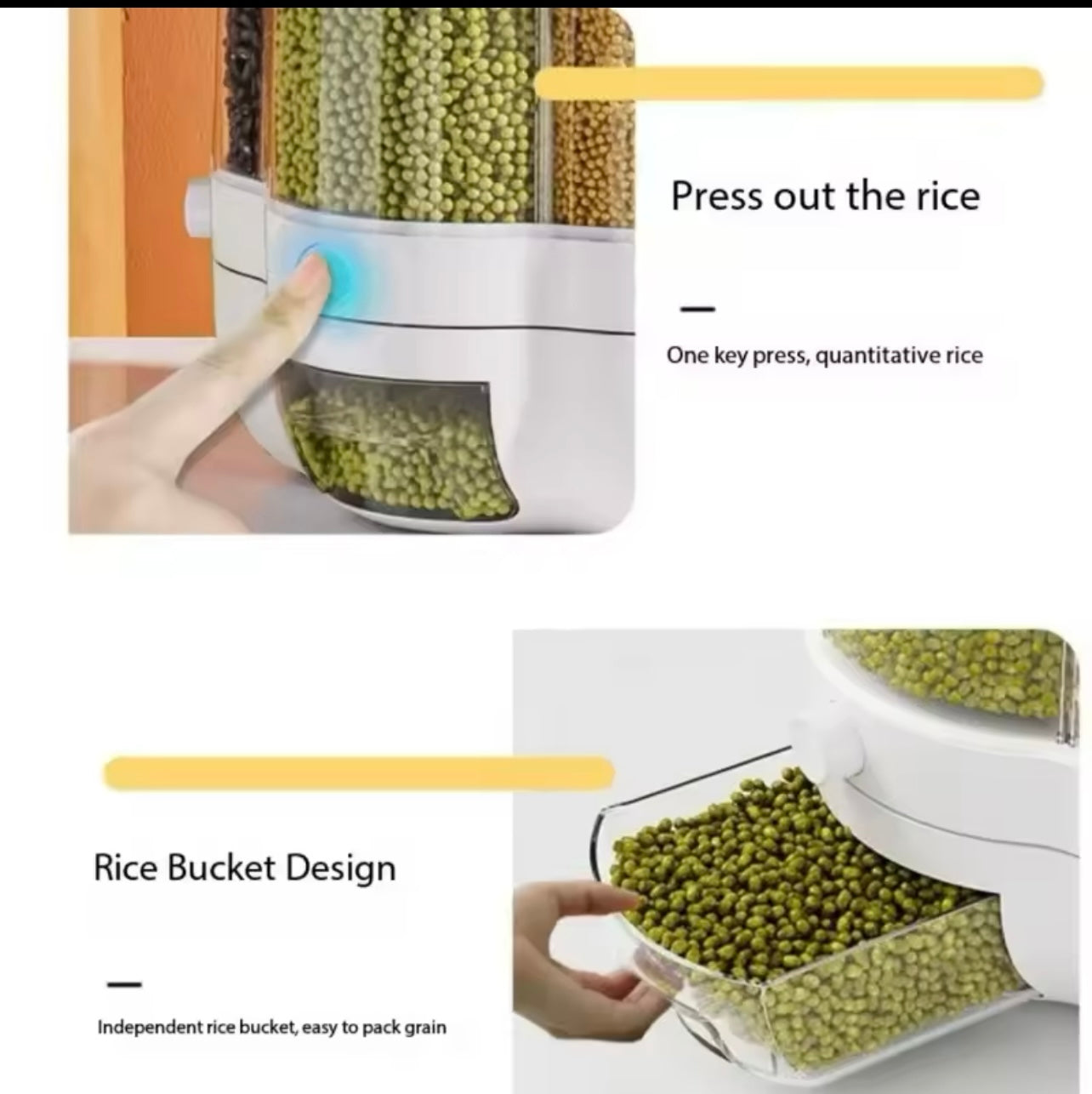 حاوية تخزين الحبوب الدوارة ذات السعة الكبيرة - صندوق أرز مقاوم للرطوبة والحشرات