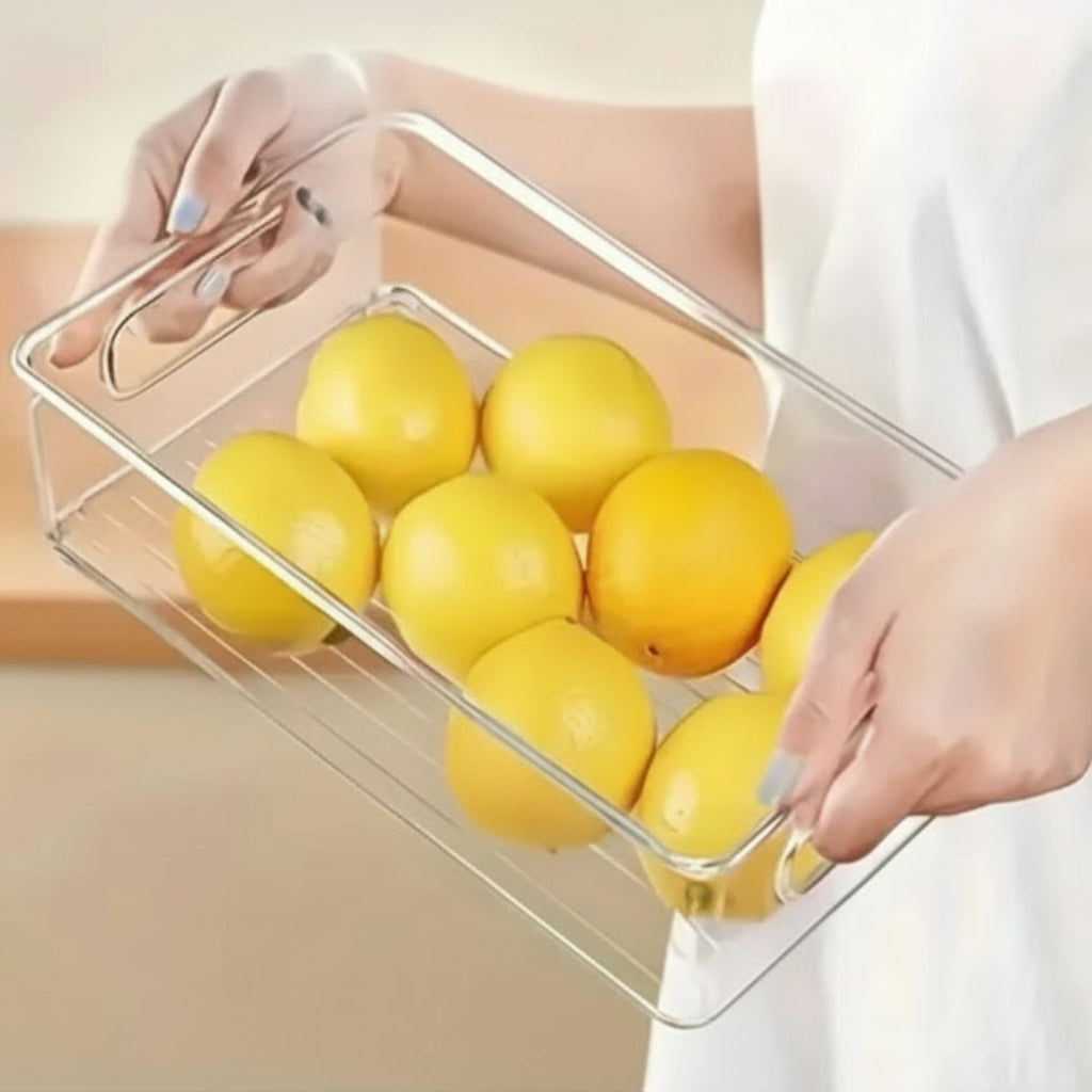Clear Plastic Refrigerator Storage Bins – Stackable & Space-Saving Organizer