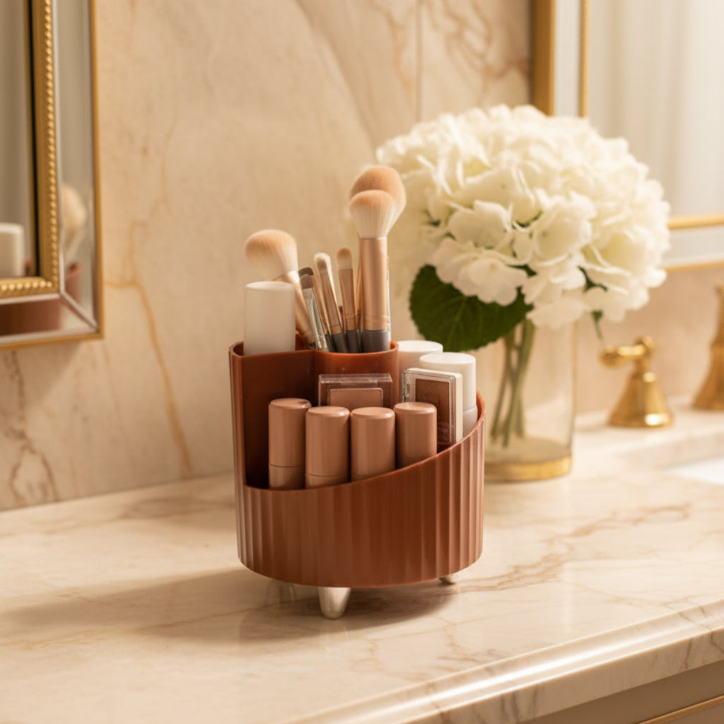 Makeup Brushes Holder Organizer Multi-Functional Desk Storage Cosmetics Storage For Vanity Desktop Bathroom