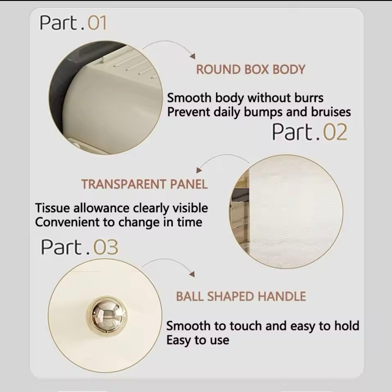 منظم الحمام المثبت على الحائط - صندوق مناديل مقاوم للماء ودرج وخطافات